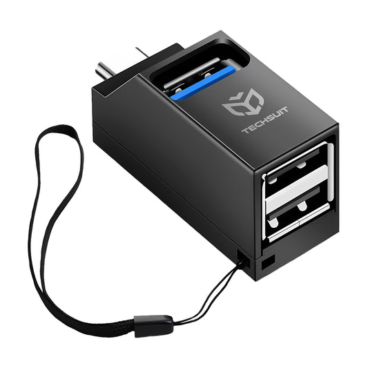 Hub USB-C Techsuit H10 EchoLink, 3in1, Nero