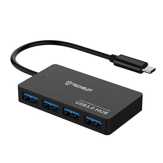 Hub USB-C Techsuit H16 QuantumNode, 4in1, Nero
