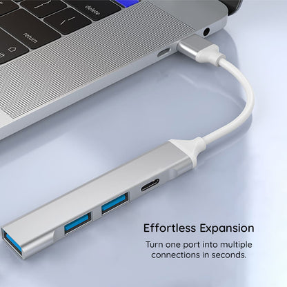 Hub USB-C Techsuit H18 PolarisBridge, 4in1, Grigio Bianco