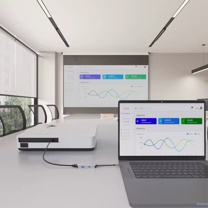 Hub USB-C Techsuit H4 TurboChargeX, 3in1, Grigio