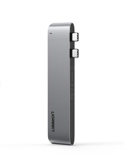 Hub USB-C UGREEN CM251 per Apple MacBook Pro / Air, 3 x USB-A 3.0 - 1 x USB-C - 1 x SD - 1 x microSD, Grigio