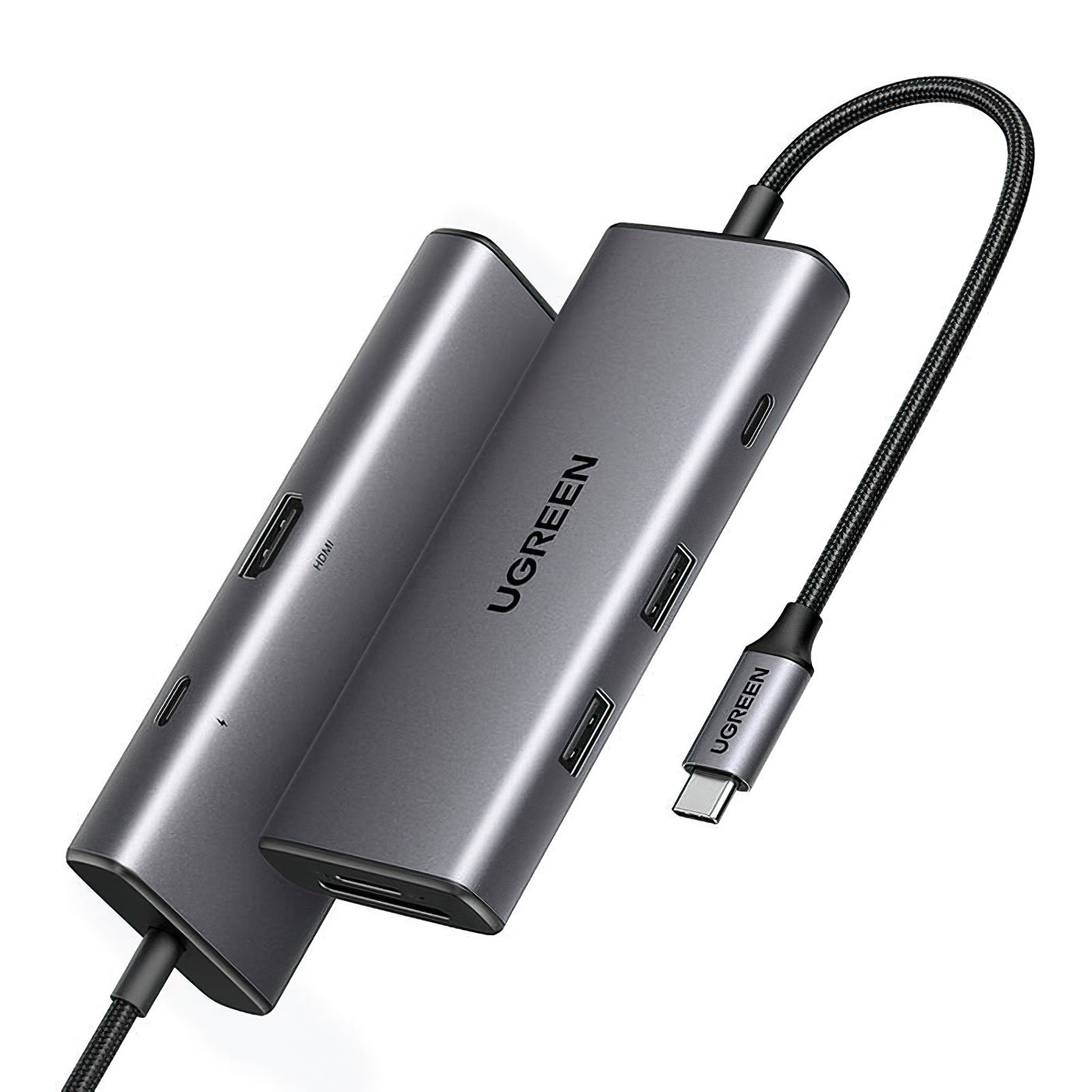 Hub USB-C UGREEN CM498 (15531), 2 x USB-A 3.2 - 2 x USB-C - 1 x HDMI - 1 x SD - 1 x microSD, Grigio