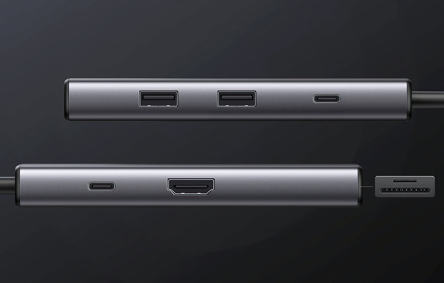 Hub USB-C UGREEN CM498 (15531), 2 x USB-A 3.2 - 2 x USB-C - 1 x HDMI - 1 x SD - 1 x microSD, Grigio