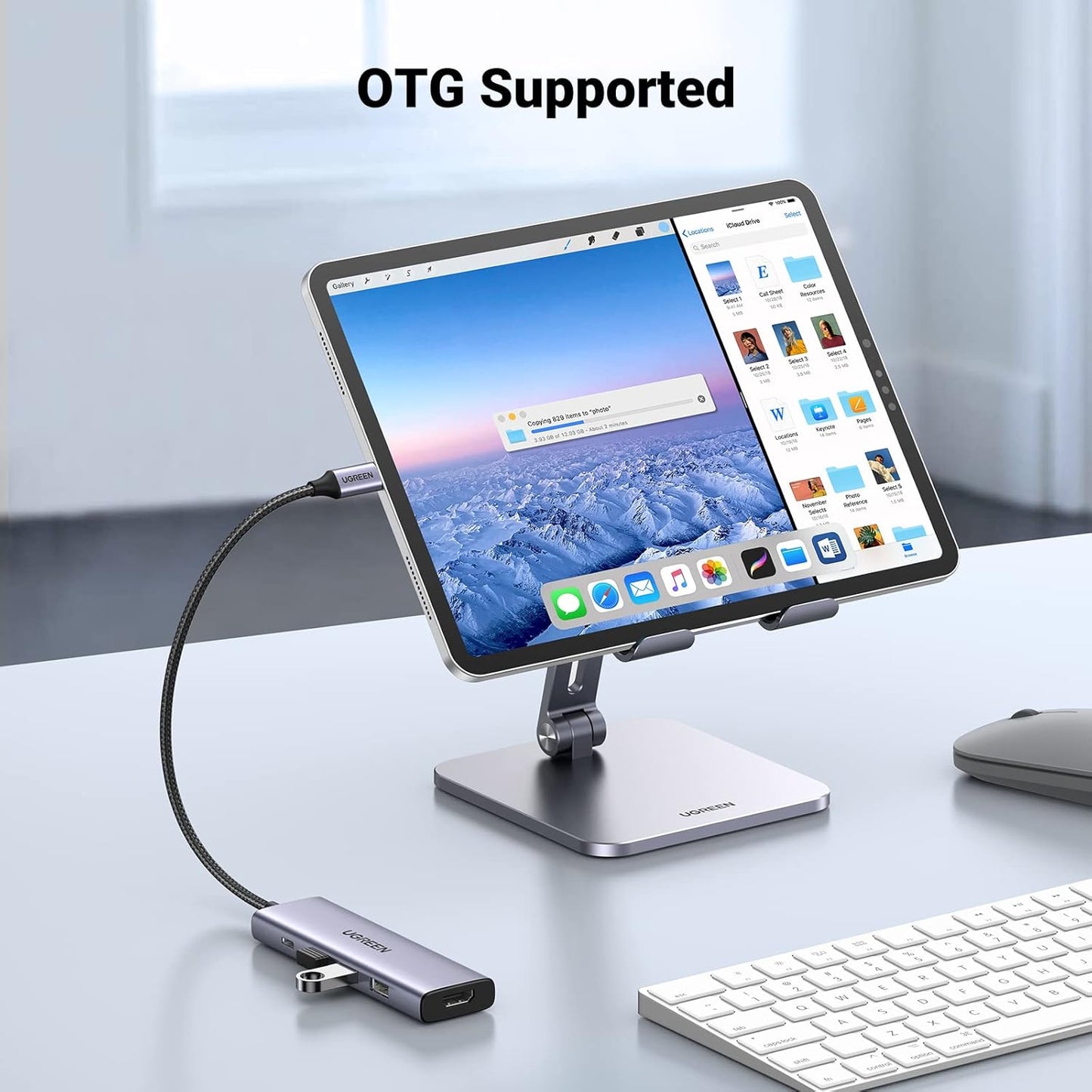 Hub USB-C UGREEN CM511, 3 x USB-A 3.0 - 1 x USB-C - 1 x HDMI, Grigio