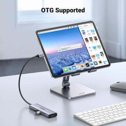 Hub USB-C UGREEN CM511, 3 x USB-A 3.0 - 1 x USB-C - 1 x HDMI, Grigio