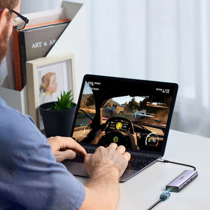 Hub USB-C UGREEN CM512 (90568), 2 x USB-A 3.0 - 1 x USB-C - 1 x HDMI - 1 x RJ45 - 1 x SD - 1 x microSD, Grigio