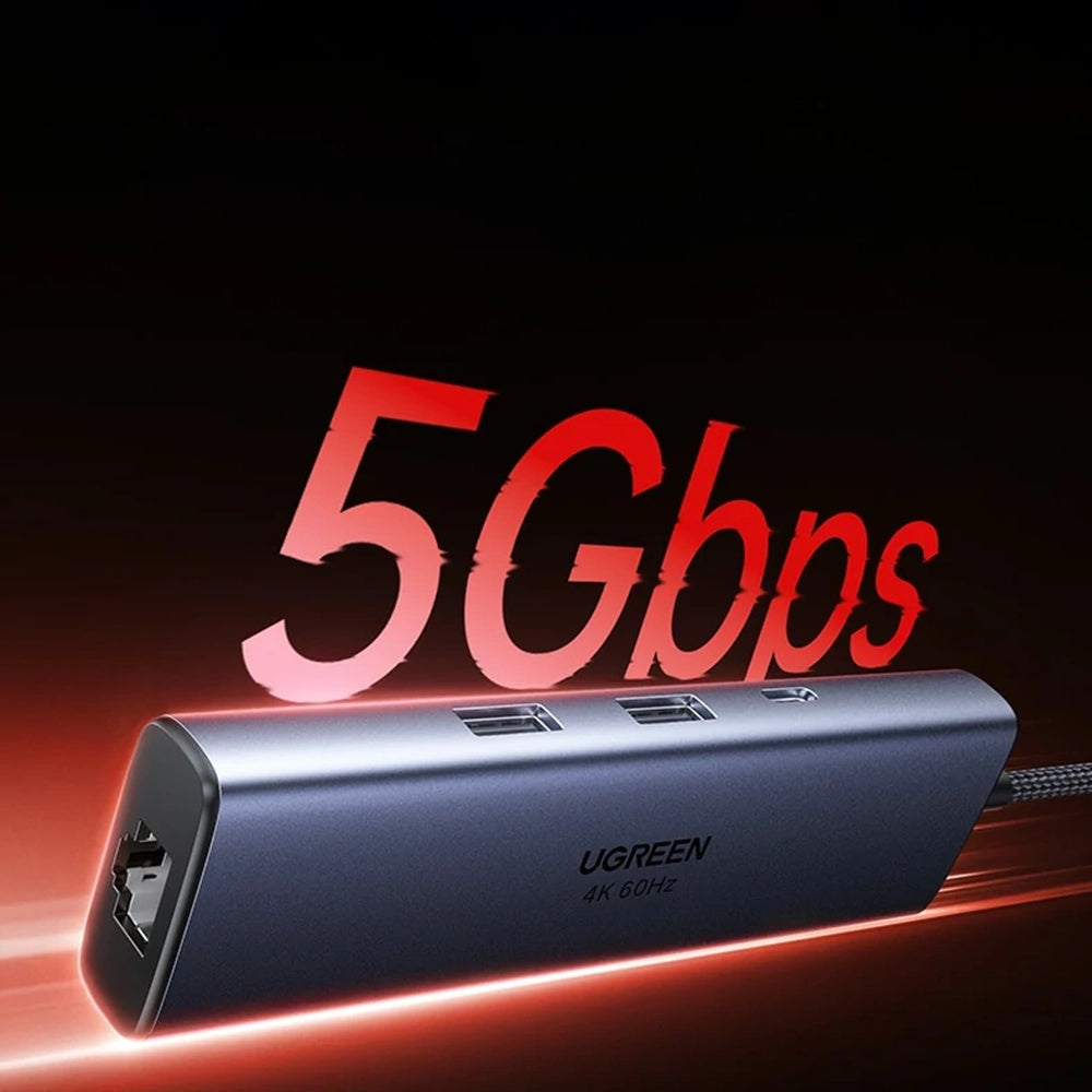 UGREEN CM512 (75643) USB-C Hub, 6in1, Gray