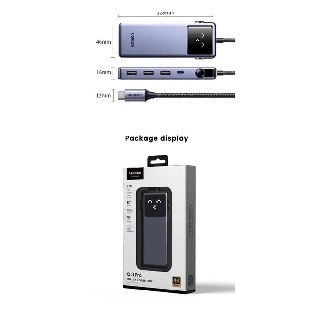 Hub USB-C UGREEN CM888 (45155) Uno, 6in1, Grigio