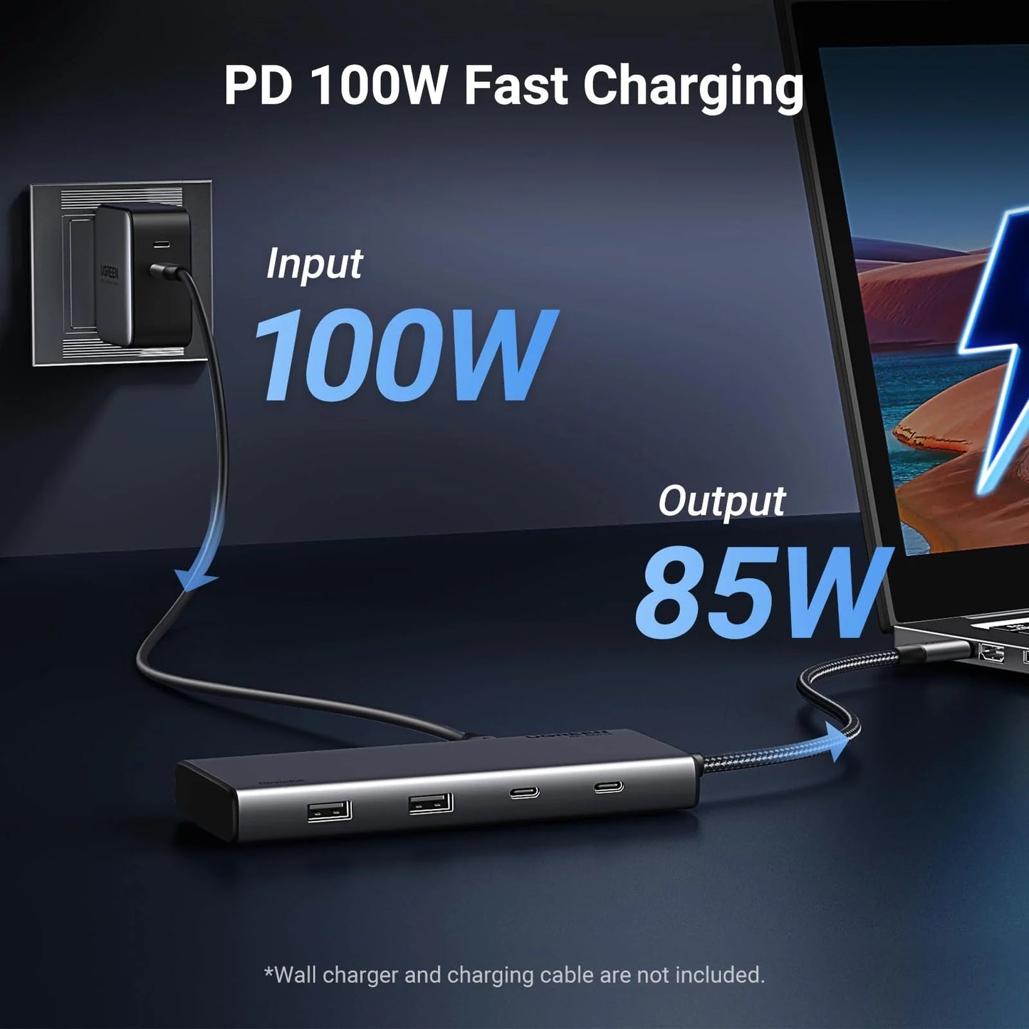 Hub USB-C UGREEN Revodok 308 CM639, 2 x USB-A 3.2 - 3 x USB-C - 1 x Display Port - 2 x HDMI, Grigio