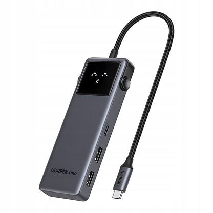 Hub USB-C UGREEN Uno (75177), 2 x USB-A 3.2 - 3 x USB-C - 1 x HDMI, Grigio