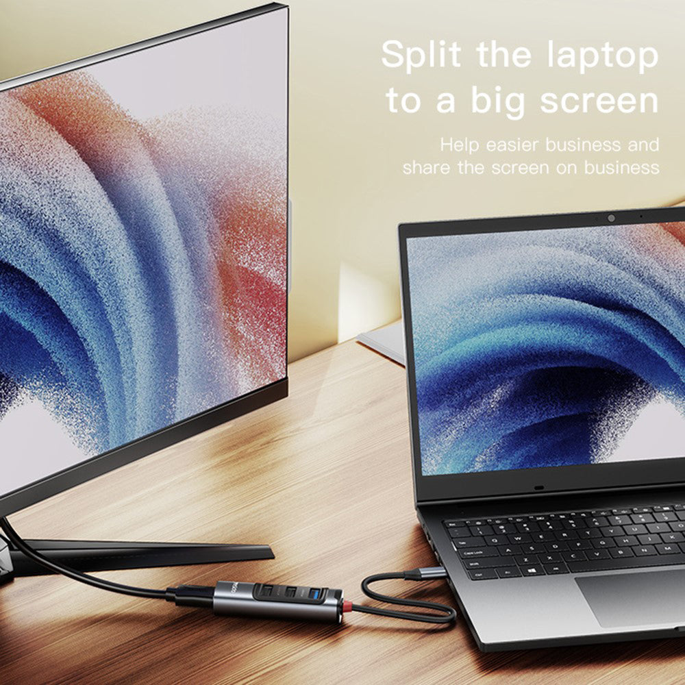 Hub USB-C Yesido HB22, 5in1, Grigio