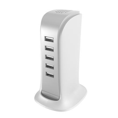 Caricatore Stazione Dudao A5EU, 25W, 5A, 5 x USB-A, Bianco