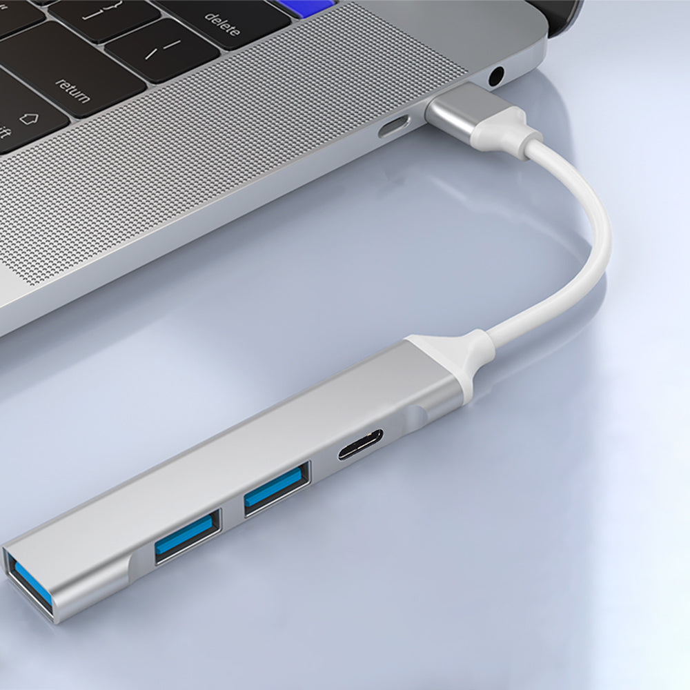 Hub USB Techsuit H19 PolarisBridge, 4in1, Grigio Bianco