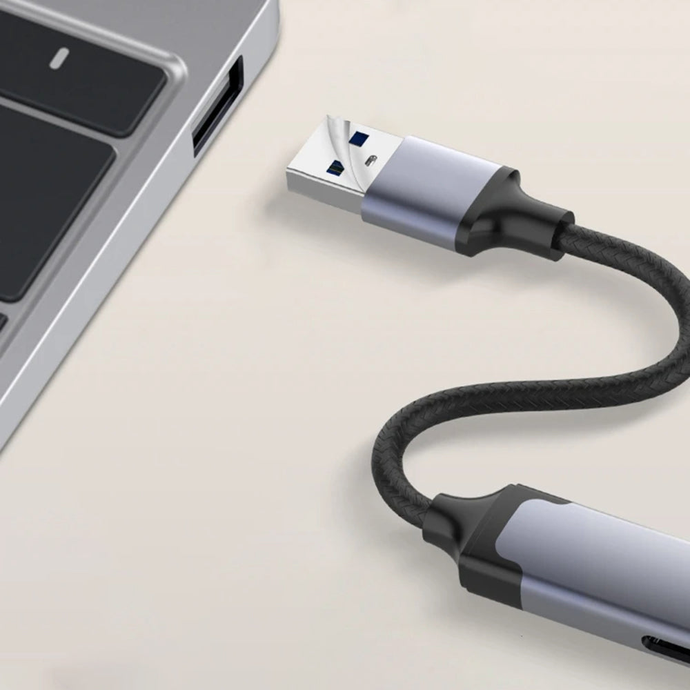 Hub USB Techsuit H19 PolarisBridge, 4in1, Grigio Bianco