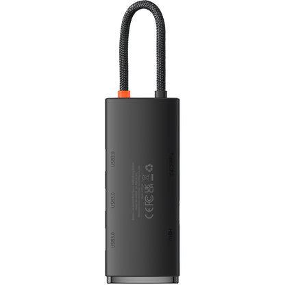 Hub USB-C Baseus Lite, 3 X USB-A 3.0 - USB-C - HDMI, Nero WKQX040001