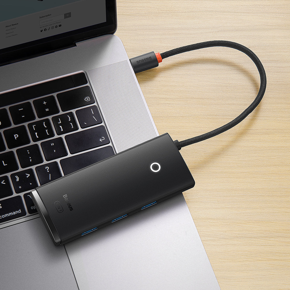 Hub USB-C Baseus Lite, 3 X USB-A 3.0 - USB-C - HDMI, Nero WKQX040001