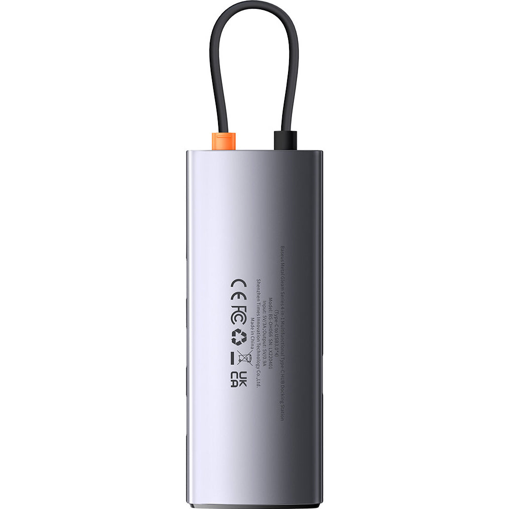 Baseus Metal Gleam USB-C Hub, 4 x USB-A 3.0, Gray WKWG070013
