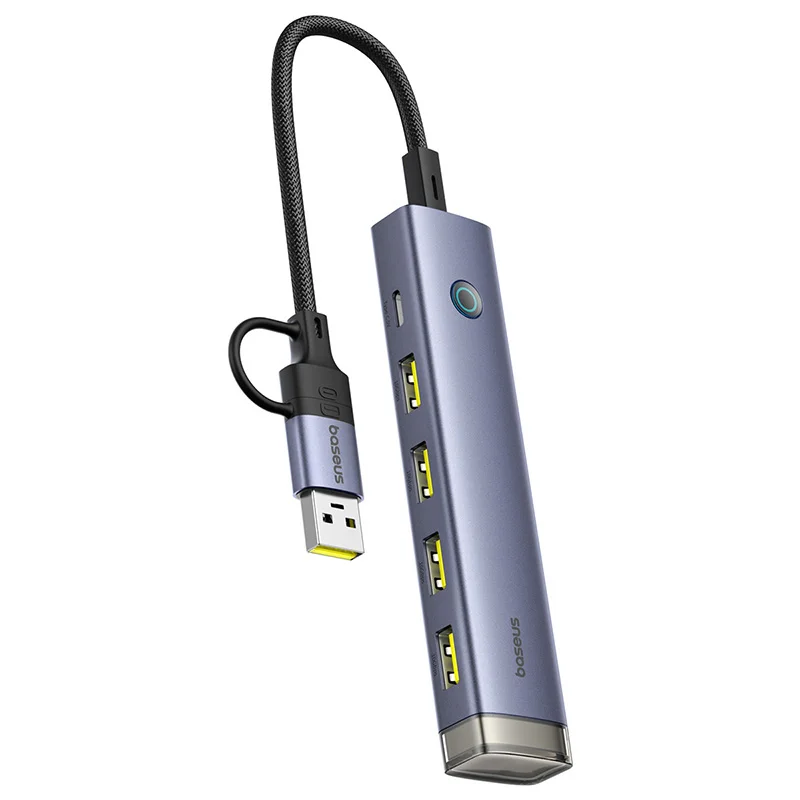 Hub USB / USB-C Baseus UltraJoy, 4 x USB-A 3.2 - 1 x USB-C, Grigio B0005280B811-15