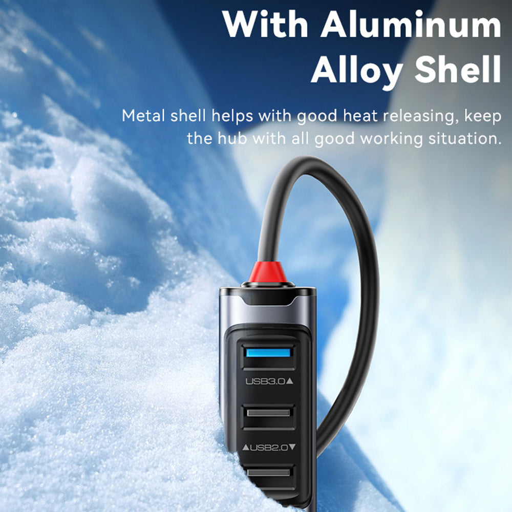 Hub USB / USB-C Yesido HB21, 5in1, Grigio