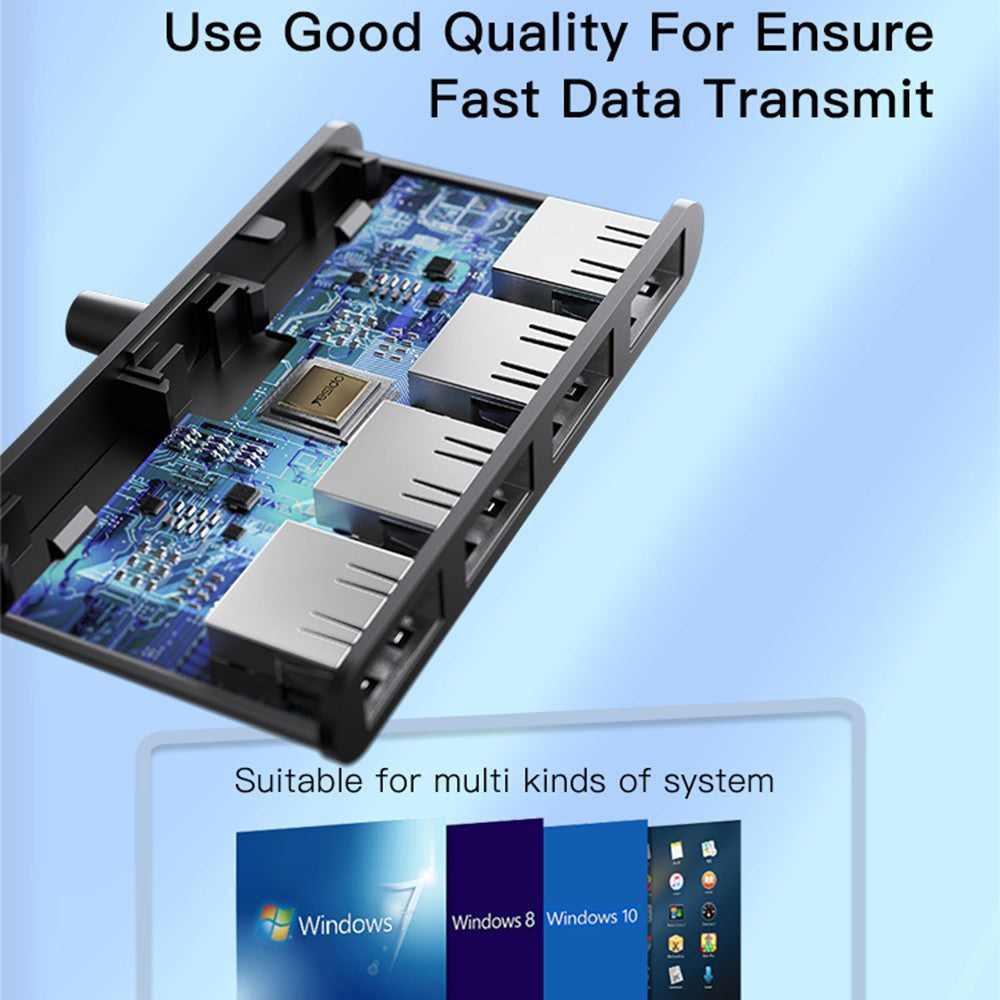 Hub USB Yesido HB12, 4in1, Grigio