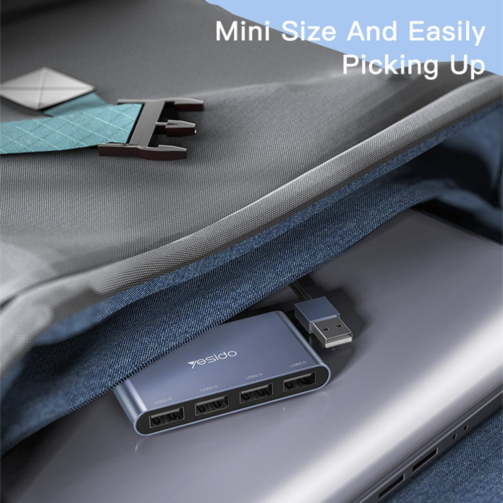 Hub USB Yesido HB12, 4in1, Grigio