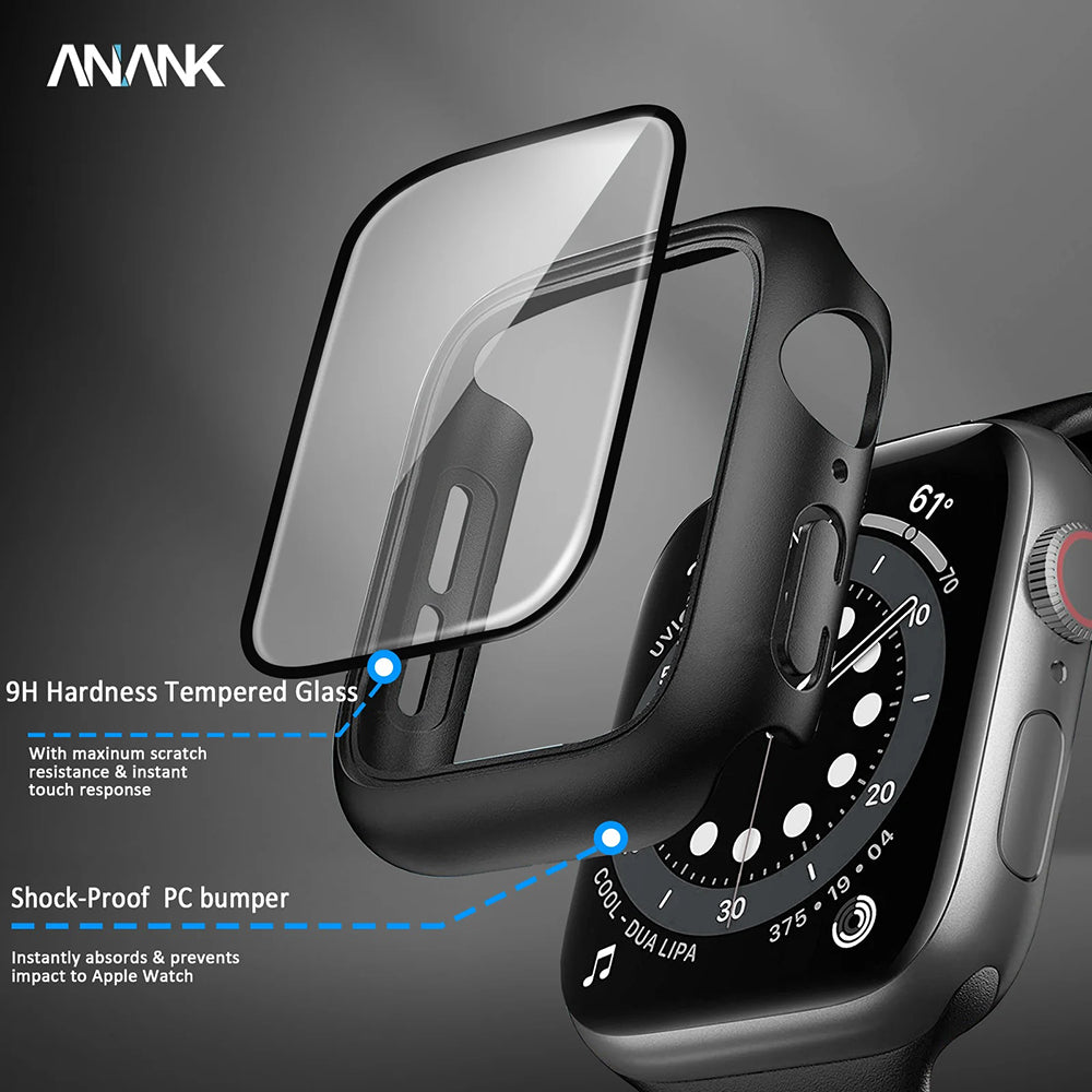 Custodia Anank Screen Guard per Apple Watch Series 7 41mm, Nera