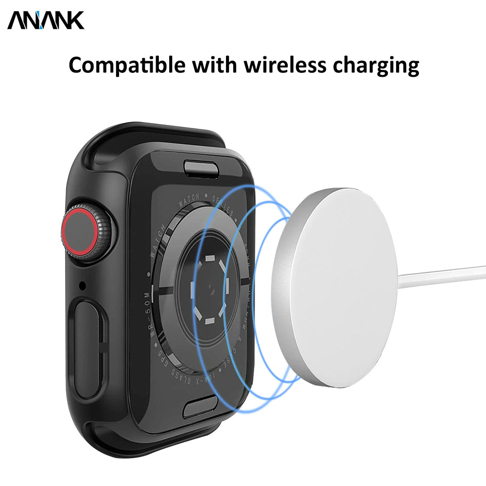 Custodia Anank Screen Guard per Apple Watch Series 7 45mm, Nera