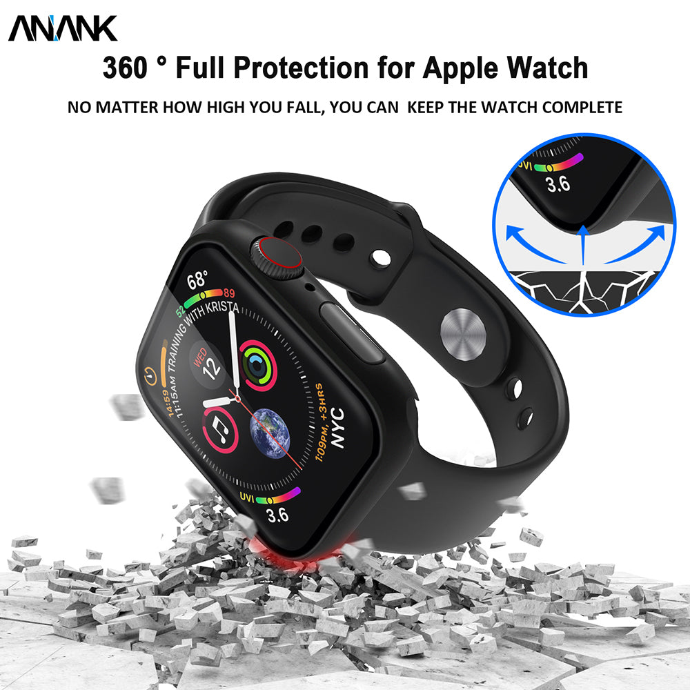 Custodia Anank Screen Guard per Apple Watch Series 7 45mm, Nera