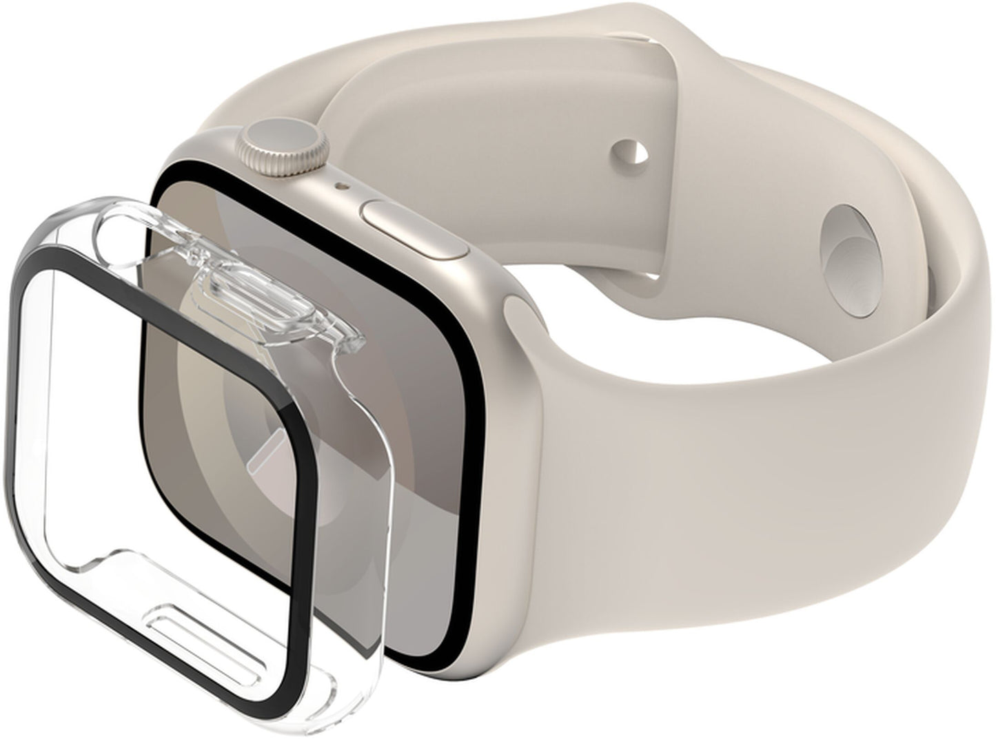 Custodia Belkin ScreenForce TemperedCurve per Apple Watch 44mm / 45mm Series, Trasparente OVG004zzCL-REV