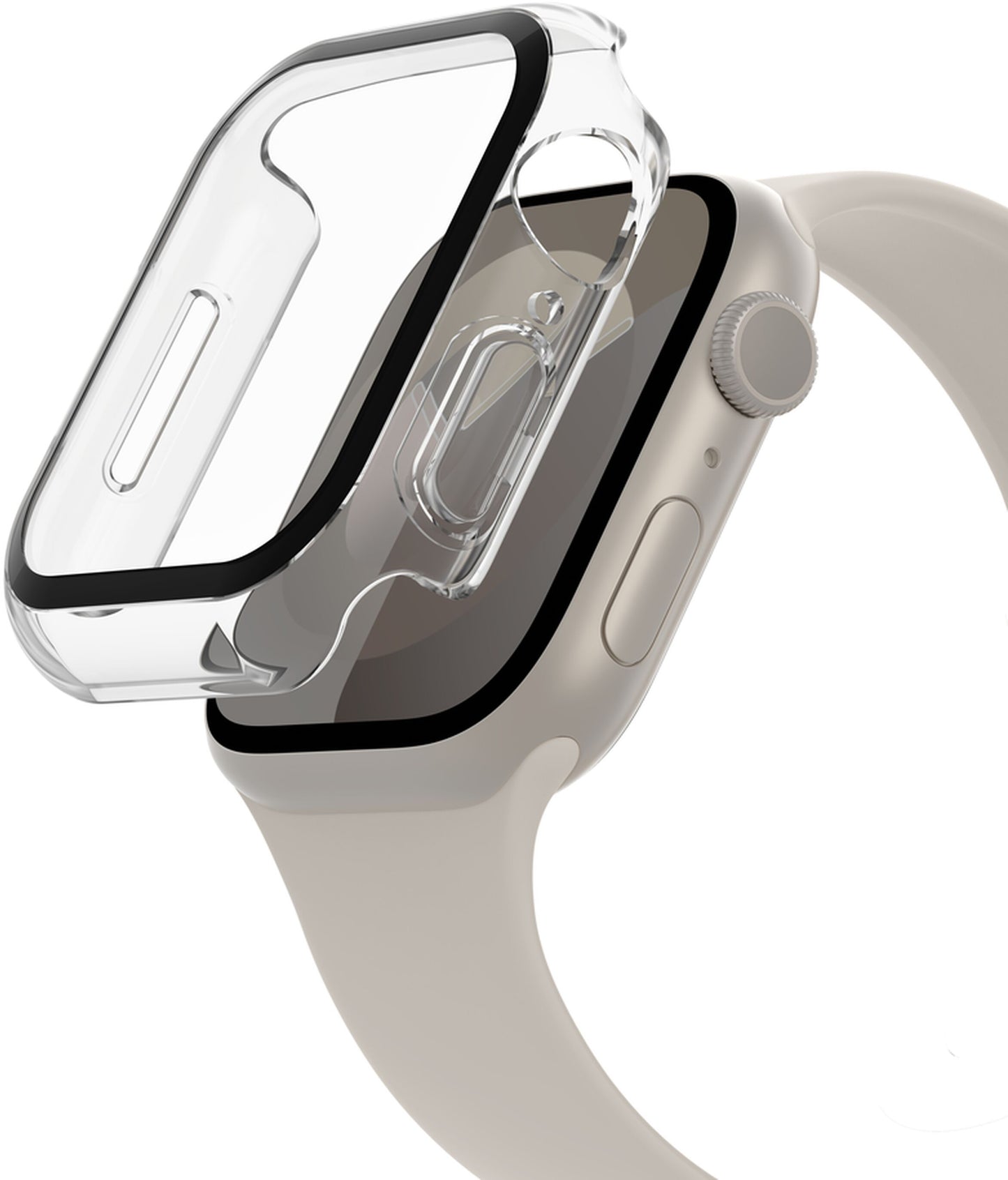 Custodia Belkin ScreenForce TemperedCurve per Apple Watch 44mm / 45mm Series, Trasparente OVG004zzCL-REV