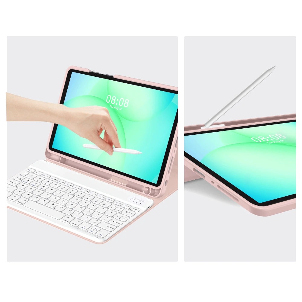 Custodia con tastiera per Samsung Galaxy Tab A11+ / Tab A9+, Tech-Protect, SC PEN, Rosa
