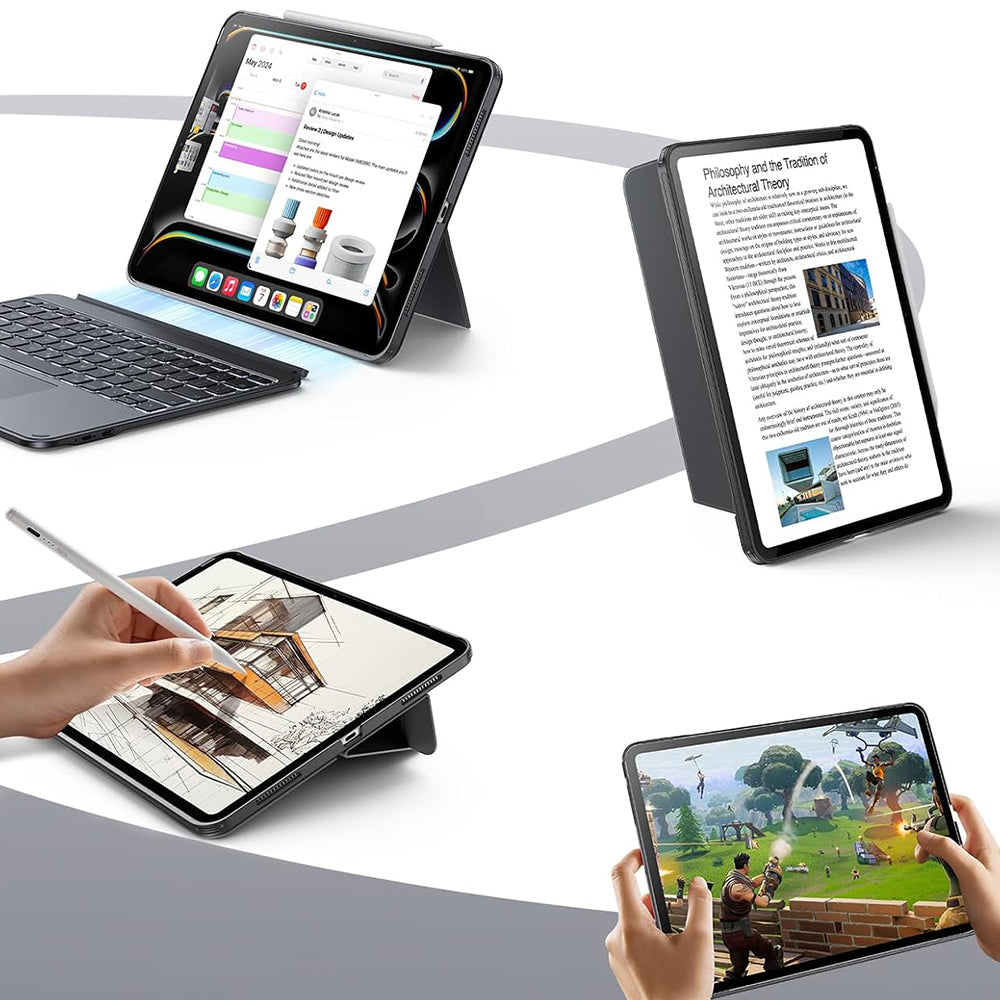 Custodia con Tastiera per Apple iPad (2025) / (2022), ESR, Shift, Grigio