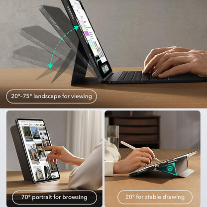 Custodia con Tastiera per Apple iPad Air 11 (2025) / Air 11 (2024) / Air (2022) / Air (2020), ESR, Shift, Grigio