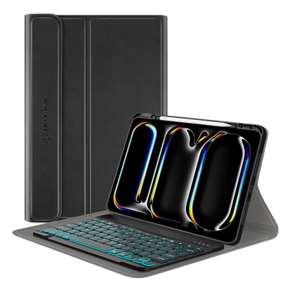Custodia con Tastiera per Apple iPad Pro 11 (2024), Techsuit, CozyTab, Nera