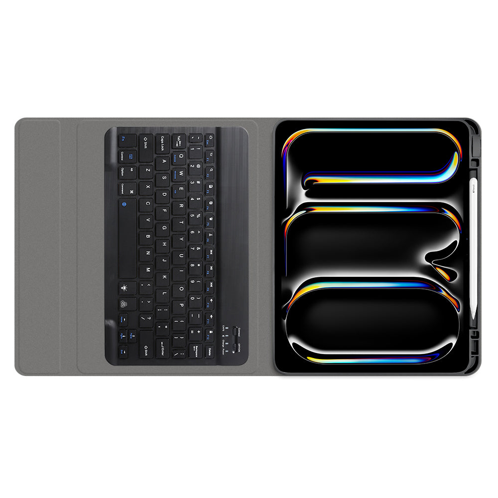 Custodia con Tastiera per Apple iPad Pro 11 (2024), Techsuit, CozyTab, Nera