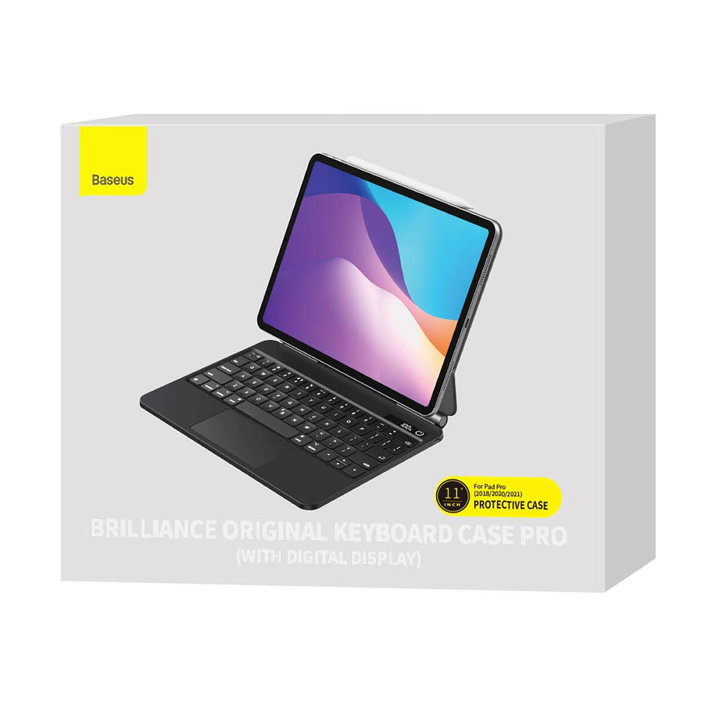Custodia con Tastiera per Apple iPad Pro 12.9 (2022) / Pro 12.9 (2021) / Pro 12.9 (2020) / Pro 12.9 (2018), Baseus, Brilliance, Grigio