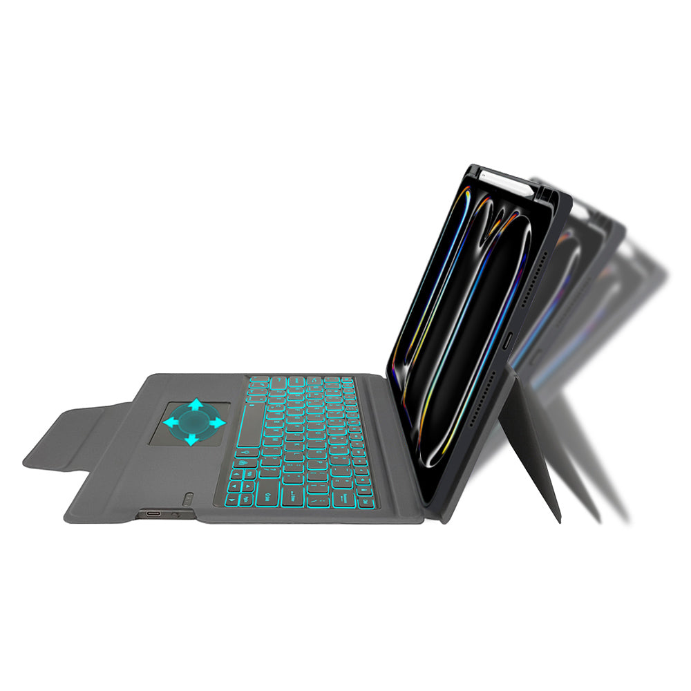 Custodia con Tastiera per Apple iPad Pro 13 (2024), Techsuit, KeyTab Pro, Nera