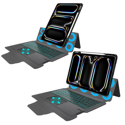 Custodia con Tastiera per Apple iPad Pro 13 (2024), Techsuit, KeyTab Pro, Nera