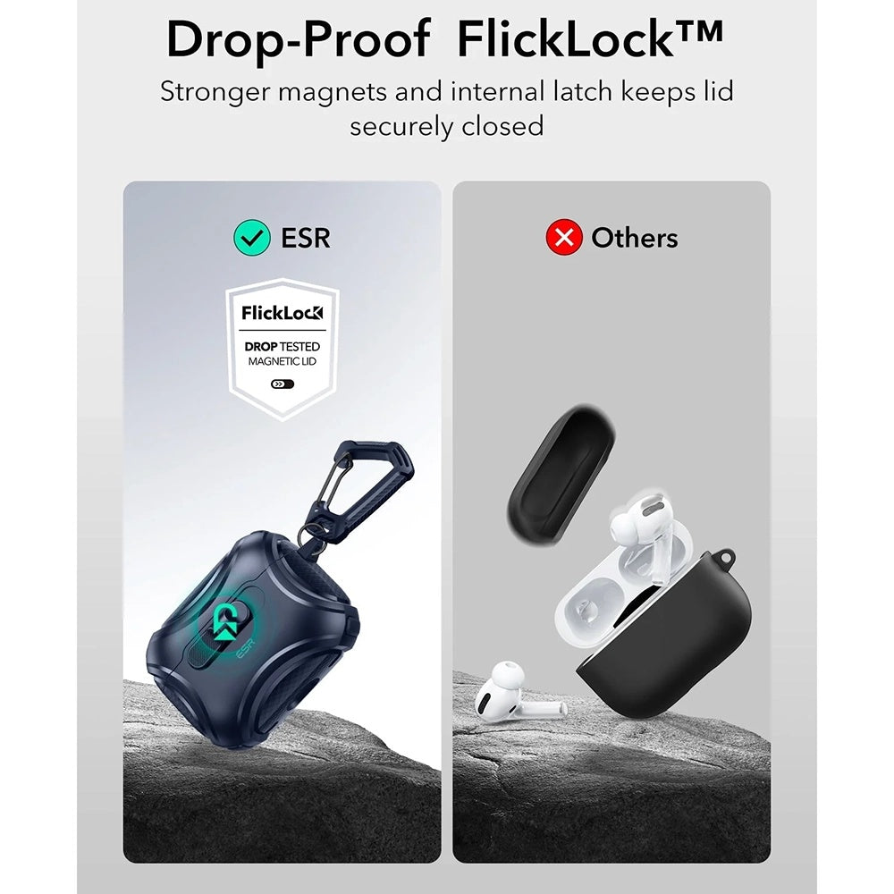 Custodia ESR Cyber FlickLock per Apple AirPods Pro 3, Blu