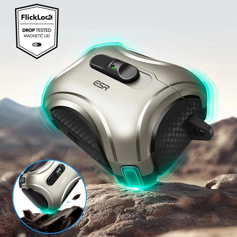 Custodia ESR Cyber FlickLock per Apple AirPods Pro 3, Grigio