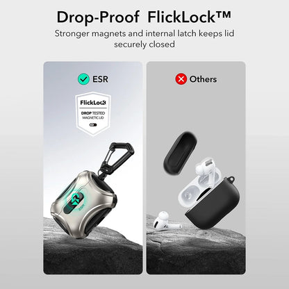 Custodia ESR Cyber FlickLock per Apple AirPods Pro 3, Grigio