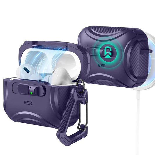 Custodia ESR Cyber FlickLock per Apple AirPods Pro 3, Viola