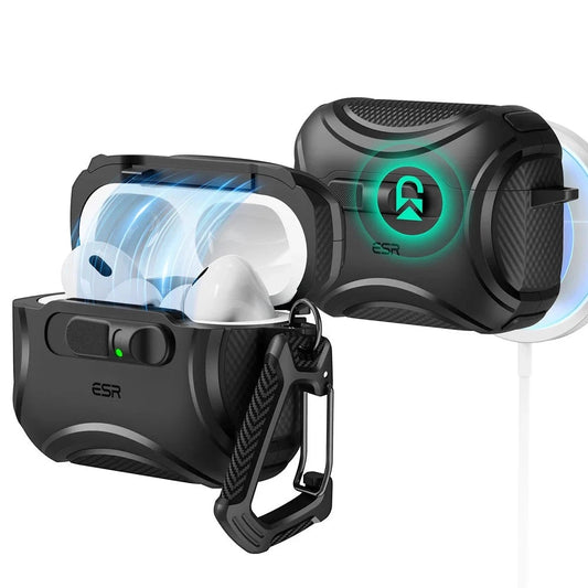 Custodia ESR Cyber FlickLock per Apple AirPods Pro 3, Nera