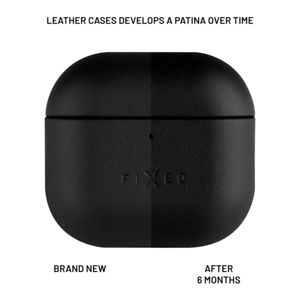 Custodia Fixed PodsLeather per Apple AirPods 4, Nera