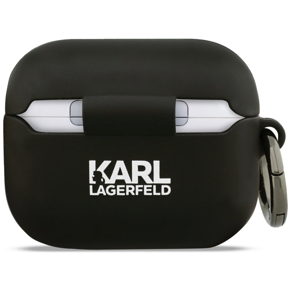 Custodia Karl Lagerfeld 3D Karl's Head per Apple Airpods Pro 3, Nera