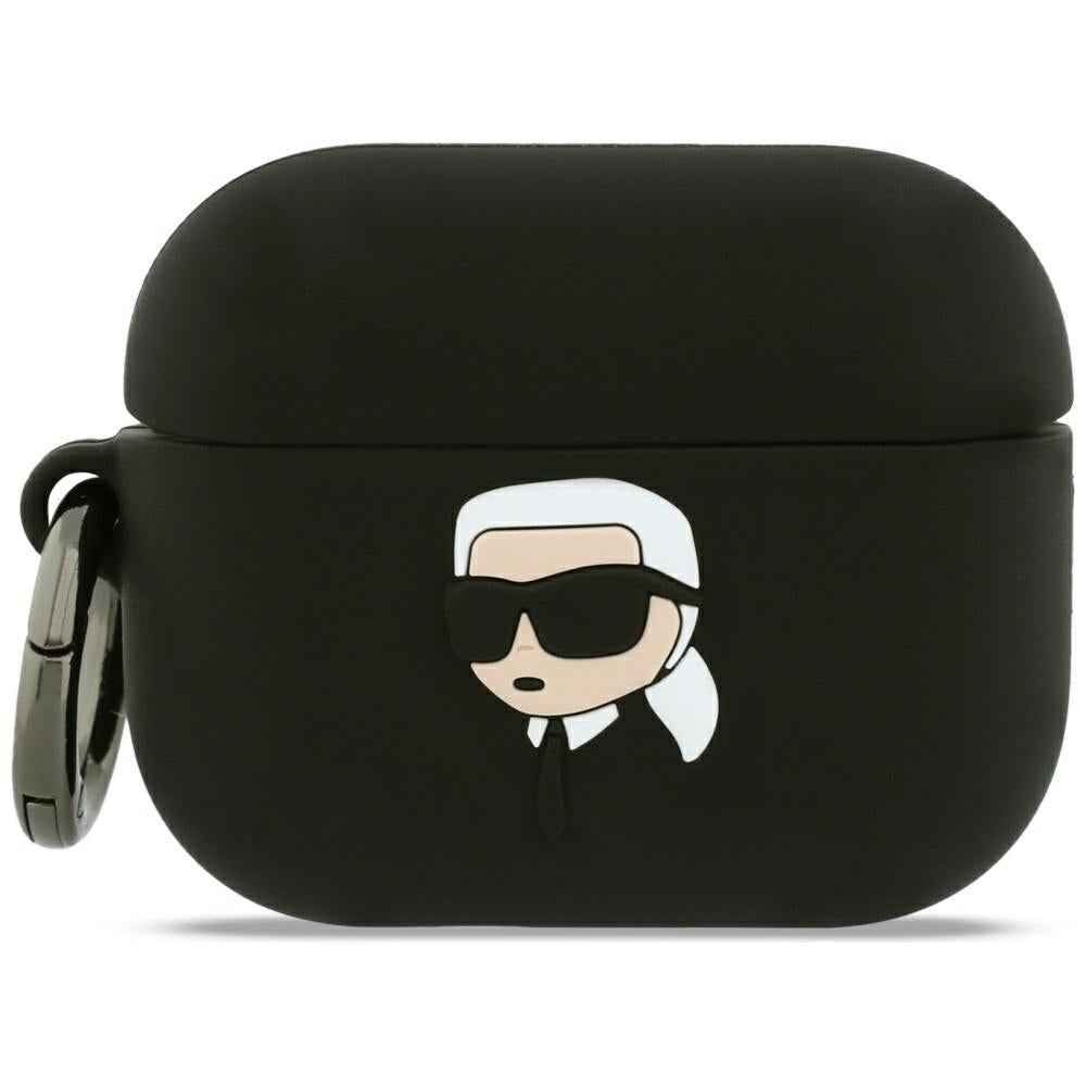 Custodia Karl Lagerfeld 3D Karl's Head per Apple Airpods Pro 3, Nera