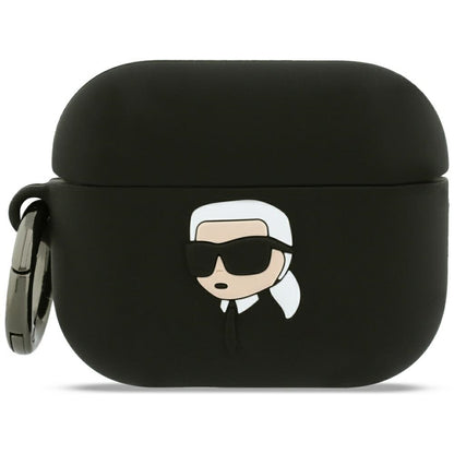 Custodia Karl Lagerfeld 3D Karl's Head per Apple Airpods Pro 3, Nera