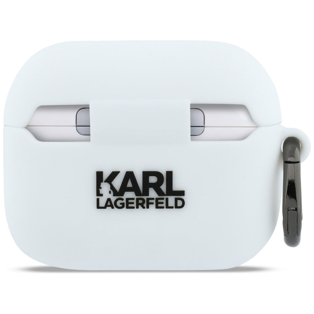Custodia Karl Lagerfeld 3D Karl's Head per Apple AirPods Pro 3, Bianca