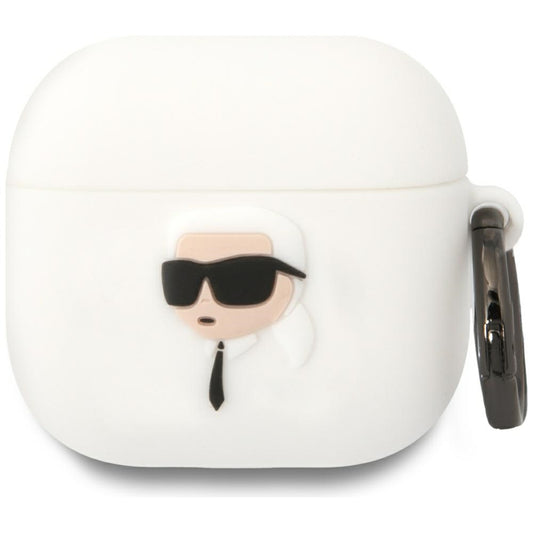 Karl Lagerfeld 3D NFT Karl's Head Case for Apple AirPods 4, White