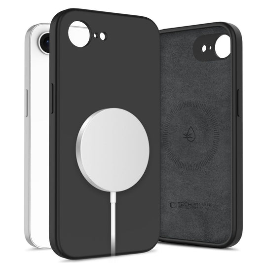 Husa MagSafe pentru Apple iPhone 16e, Tech-Protect, Liquid Silicone, Neagra